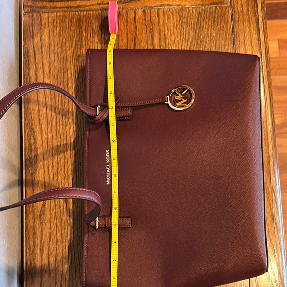 Michael Kors Merlot Leather Tote with Gold Hardware - Picture 12 of 16